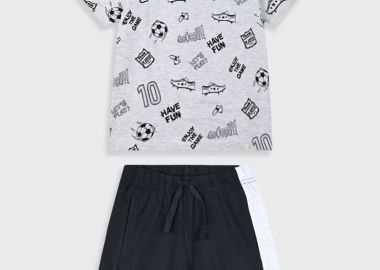 Σετ με εμπριμέ μπλούζα για αγόρι | ΜΑΥΡΟ - Energiers - 